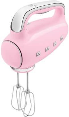 Smeg, Batteur Électrique HMF01PKEU, 9 Niveaux de Vitesse, Fonction Turbo, Système de Démarrage Progressif, 4 Batteurs, 2 Crochets Pétrisseurs et Range Cable Fournis, 250W, Rose - 4