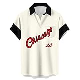 Chemise boutonnée à manches courtes pour homme avec col de chemise abstrait imprimé décontracté pour la plage, Chicago, Taille 3XL