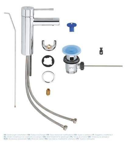 Grohe Miscelatore Monocomando Per Lavabo, Ecojoy, Cromo, Con Scarico A Saltarello, Bocca Fissa, Silkmove 32898001 - 14