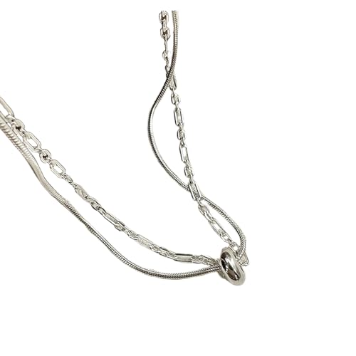 Collier double en argent sterling et perles d'amour, le cadeau femme parfait pour la Saint-Valentin