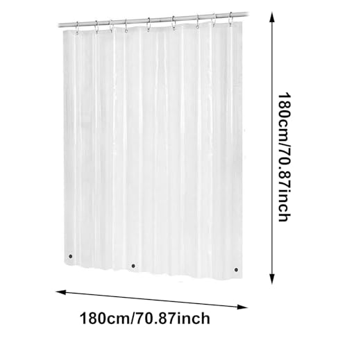 KELINFONG Clear Shower Curtain Liner, 72x72 Inches Lightweight PEVA Plastic Waterproof Clear Shower Curtain with Rustproof Grommets and Hooks,See-Through Shower Curtain for Bathroom Home Bathtub - image 2