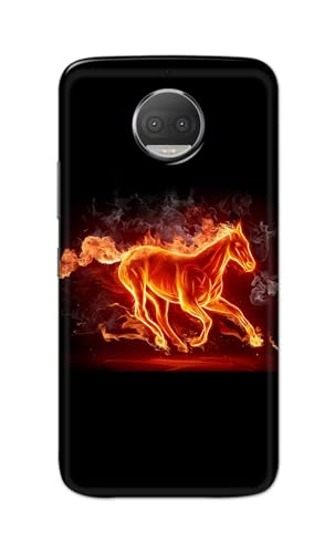 Image of PRINTFIDAA Printed Hard Back Cover Case for Motorola Moto G5S+ Plus Back Cover (Fiery Horse) -112
