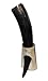 Genuine Handcrafted 18oz, Natural Viking Drinking Horn with Horn Stand for Beer Wine Ale and Mead Champagne (Brass Rim)