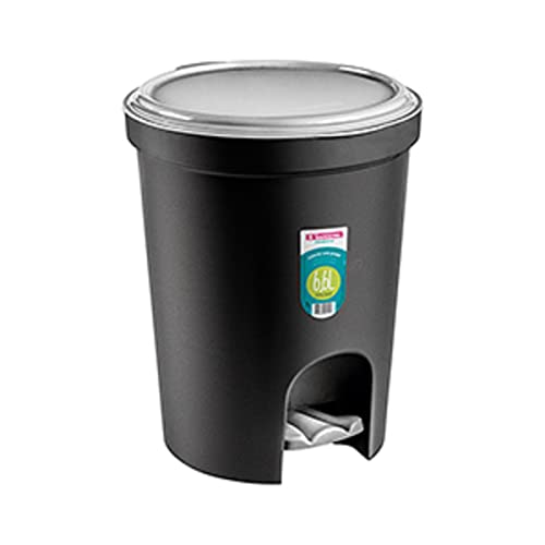 Amazon.com.br: Sanremo - Lixeira Plástica Redonda com Pedal, Capacidade de 6.6L, Linha Casablanca