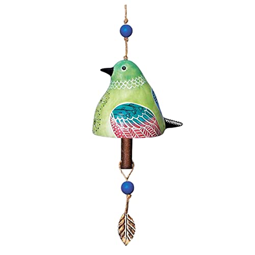 Campanilla de viento para pájaros, decoración de jardín, campanas colgantes pintadas a mano, adornos de jardín colgantes, campanillas de viento de tubo de metal para patio, porche, jardín, patio