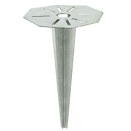 Britalia Zinc Plated Ground Spike for Post Lighting & Pedestal Lights | Height 300mm x Diameter 185mm | Easy Installation | Garden & Patio Areas