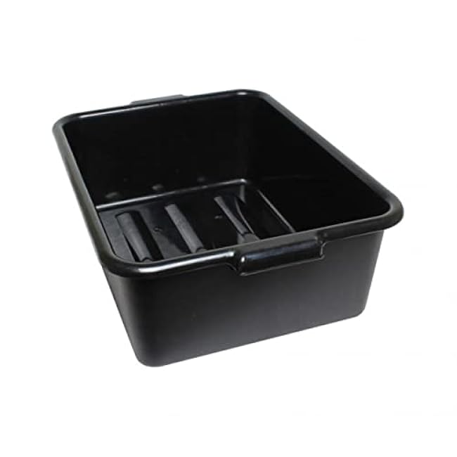 TrueCraftware- 20-1/2 x 15-1/2 x 5 Utility Kitchen Bus Box/Tub/Bin with Handles Black Color- Heavy Duty Plastic Restaurant Tub/Dish Washing Box Wash Basin Tub for Kitchen Organization