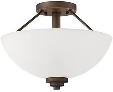 Millennium 3152-RBZ Transitional Two Light Semi-Flush Ceiling Mount from Durham Collection in Bronze/Dark Finish