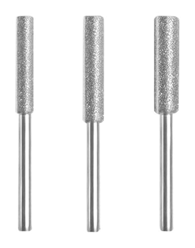 cilíndrica revestida de de 4 mm, 4,8 mm y 5,5 mm, afilador de motosierras, lima de piedra, for afilar motosierras. Piezas externas (juego de 3 piezas doradas, 2 (4 mm))(Silver 3pcs (4/4.8/5.5mm))