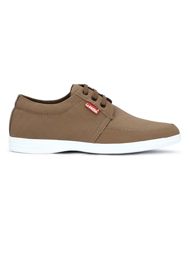 Image of Le Greem Men's Casual Lace-Up Shoes | Lightweight Synthetic Upper | Stylish & Comfortable Sneakers with Anti-Slip Sole - Black