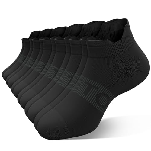 Ankle Compression Socks for Men and Women, 6 Pairs Low Cut Athletic Running Sock with Arch Support and Heel Tab