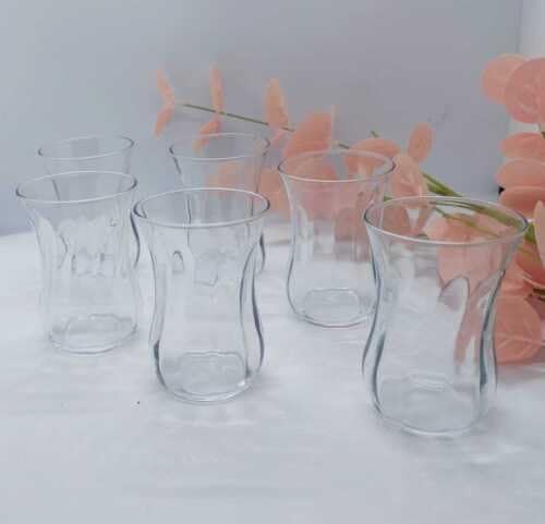 Strike Fashion Pack of 6 Turkish Arabic Black Tea Coffee Cup Heat Resistant 115mL Glasses with Pack of 6 Tea Coffee Spoons