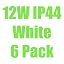 12w Ip44 White, 6 Pack