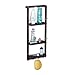 Relaxdays Scaffale Doccia da Appendere 3 Ripiani, Mensola Doccia in Bambù con Gancio, HLP 70x28,5x10 cm, Marrone Scuro
