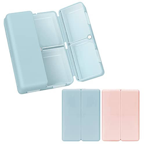 Image of FYY Travel Pill Organizer, Small Pill Box Medicine Case-2pcs Pink Navy