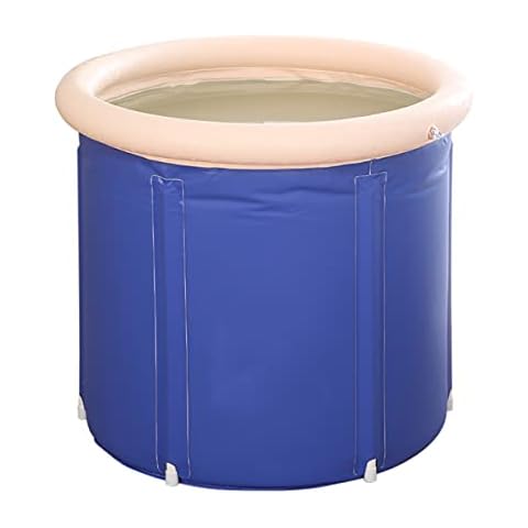 LQ-MAOZI Foldable Free Standing Soaking Bathtubs Bucket Inflatable Hot Bath Tub Soaking Standing Bath Tub for Shower Stal, Ideal for Hot Bath Ice Bath,65×70cm Cover