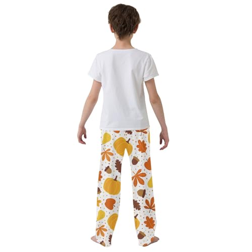 Boys' Pants Cute Maple Leaves Pumpkins Long Bottoms Jogger Pants Elastic Waist Trousers with Pockets S-XL3