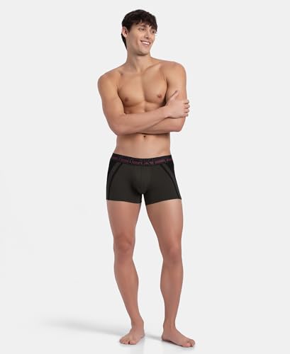 Image of Jockey US21 Men's Super Combed Cotton Elastane Stretch Solid Trunk with Ultrasoft Waistband