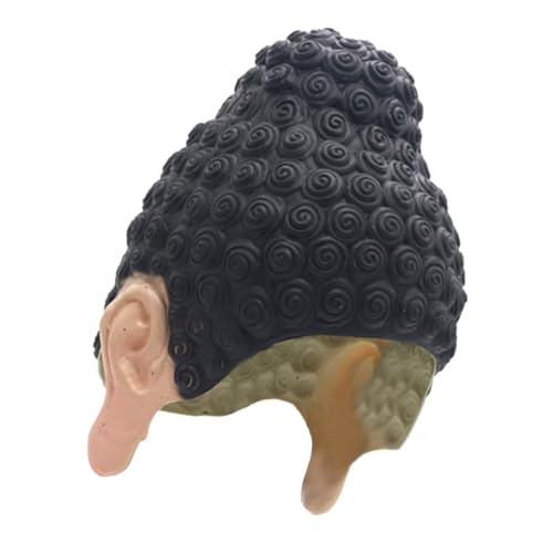 DEARMAMY Tocado de Buda máscara Blanca máscara de Ojos en Movimiento Peluca de Estilo Tradicional máscara de Rorschach asín Halloween Hallowen tocados para Fiesta tocados de Fiesta emulsión