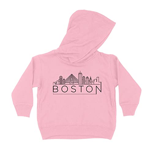 Skyline Boston Massachusetts Kids Hoodie Sweatshirt Toddler 4T Light Pink