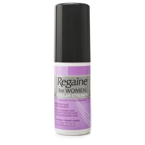 Regaine for Women 2% Minoxidil Regular Strength Scalp Solution for Hair Regrowth (1x 60 ml), Scientifically Proven to Help Stop and Reverse Hereditary Female Hair Loss, Revitalise Hair Follicles