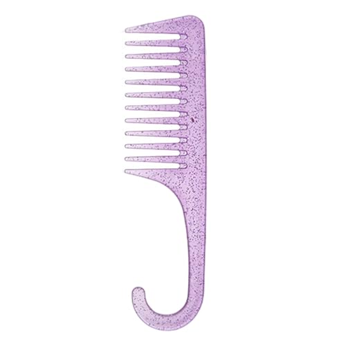 YsXoWiui カーリングコーム ロングヘア用 ヘアブラシ もつれ解消 家庭用 カーブフックタイプ ドライとウェット両対応 髪の種類に適応 サロンや自宅で使用, バイオレット