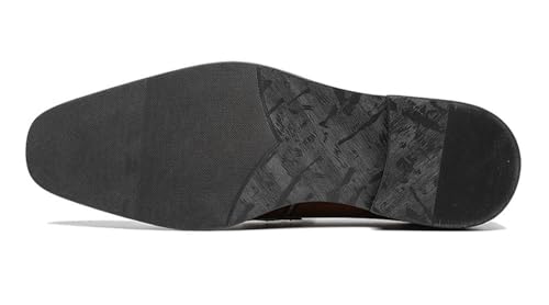 Santimon Men’s Genuine Leather Slip-On Loafers – Designer-Inspired Dress Shoes with Textured Checkered Vamp – Stylish Penny Loafers for Business, Wedding & Formal3