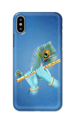 Image of PRINTFIDAA Printed Hard Back Cover Case for Apple iPhone X | iPhone 10 | iPhone Xs | iPhone 10s Back Cover (Flute in Krishna Hands) -112