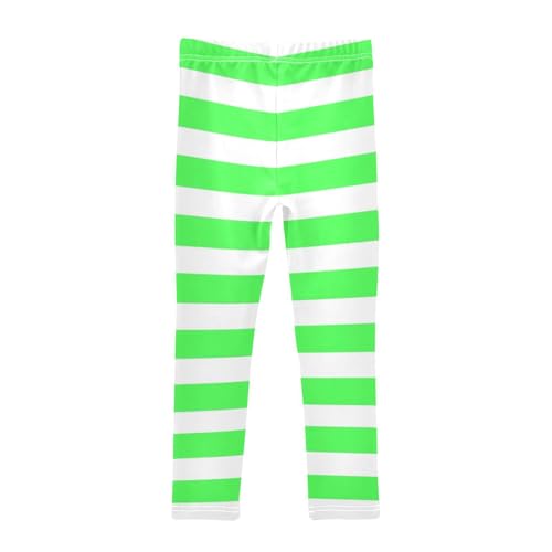 DOMIKING Neon Green Girl's Leggings Pants Kids' Yoga Pants Stretchy Running Tights 4 Years2