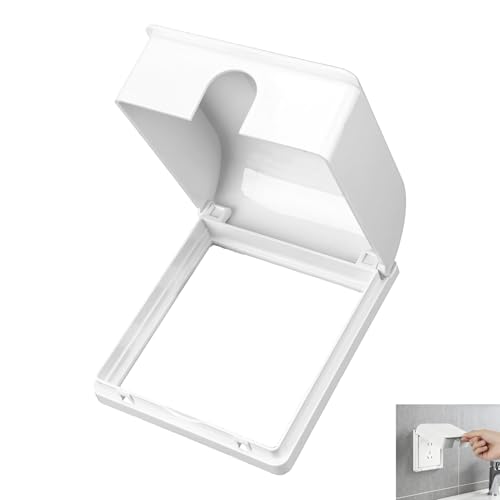 Tapa Enchufe Impermeable Tipo 86, Cubierta Enchufe Baño, Protector de Enchufes Exterior para Caja de Pared, Autoadhesiva, Ideal para Áreas Húmedas como Cocina Dormitorio, Seguridad para Mascotas