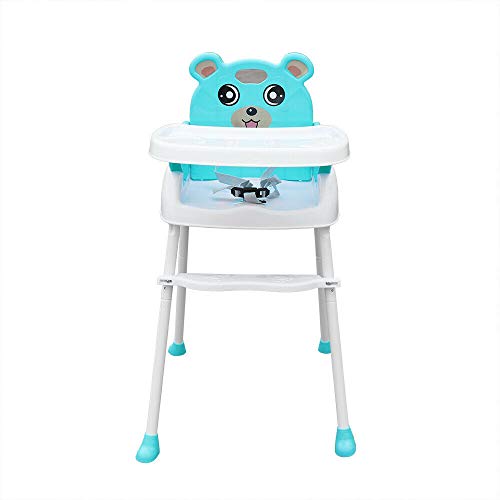 4 en 1 Trona para Bebés Niños Portatil silla alta ajustable con bandeja para Comer Seguro,Combinación de Mesa y Asiento,verde