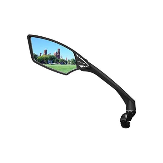 MEACHOW New Scratch Resistant Glass Lens,Handlebar Bike Mirror, Rotatable Safe Rearview Mirror, Bicycle Mirror, (Sliver Left Side) ME-006LS