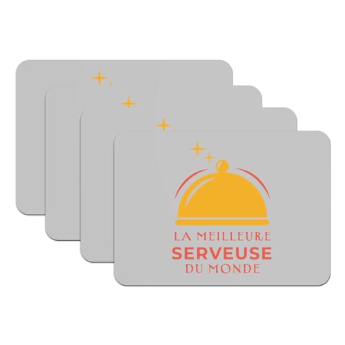 Sets de table en caoutchouc gris antidérapants contre les taches de café