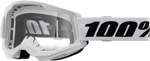100% 461354, Maschera Strata 2 White-Lente Trasparente Unisex Adulto, Bianco, Taglia Unica