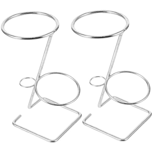 BELLIFFY 2 pcs Stainless Steel Cone Display Holder Stand for Ice Cream Popcorn French Fries for Parties Birthdays Showers Space Saving Design