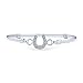 Buona fortuna Ferro di cavallo Braccialetto equestre braccialetto equestre per le donne regalo di laurea Cubic Zirconia CZ Pave 925 Sterling Argento