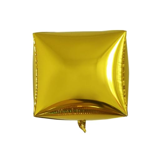 Healeved 5 Piezas Globos de Aluminio de 24 Pulgadas en Forma Cuadrada, Reutilizables y Dorados, Perfectos para Decoración de Festivales y Suministros para Fiestas
