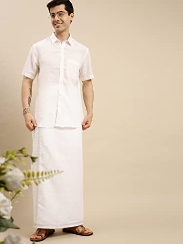 Image of Ramraj Cotton Men Solid Cotton White Half Sleeve Shirt Crafted For A Clean| Versatile| Comfortable look