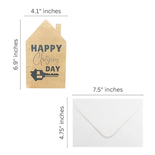 Lashicorn Happy Closing Day Realtor Marketing Cards for Clients | 25pk 4.1x7.25” with Envelopes Kraft Paper Lenders Title Company New Home Gift - Image 5