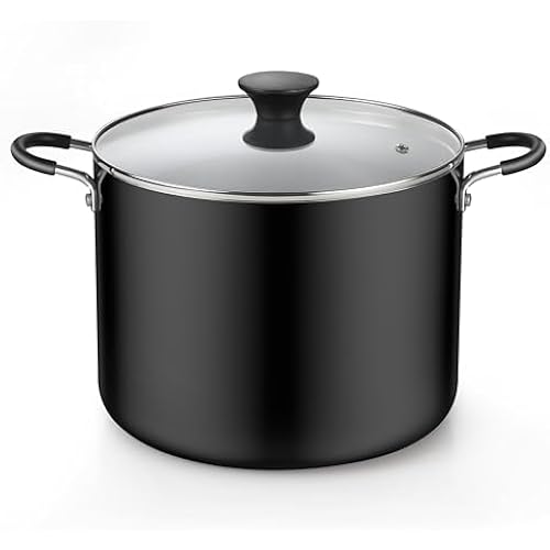Cook N Home 10.5 Quart Non Stick Stock Pot with Lid, Large Pots for Cooking