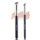 MOGILAN Concealer Brushes Set-Angled Under Eye Founation Makeup Face Blending Brush for Concealer Nose Contour &Eyeshadow with Liquid Cream Powder Cosmetics Make Up Applicators 270/370S