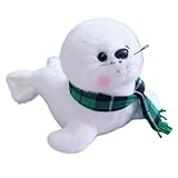 [Expression mignonne] : L'otarie est là ! Ce jouet en peluche phoque présente des yeux expressifs et hautement transparents et une écharpe en forme de flocon de neige superbement conçue, ce qui le rend irrésistible.
