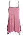 Miusey Womens Handkerchief Hem Flowy Top Casual Summer Spaghetti Strap Camisoles Tank (XX-Large, Red)
