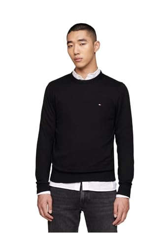 Tommy Hilfiger Herren Pullover Cashmere Crew Neck Strickpullover, Schwarz...