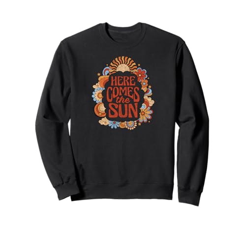 The Beatles - Here Comes The Sun - Flores retro vintage Sudadera
