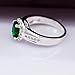 Uloveido Women White Gold Plated Green CZ Crystal Anniversary Wedding Promise Ring for Womans (Size 8) PJ141