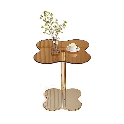 Glass Coffee Table with Stainless Steel Support Coffee Table for Small Space Modern Coffee Table Bedside Table End Table Sofa Table Minimalist Side Table for Living Room (Color : Brown) Glass Coffee Table with Stainless Steel Support Coffee Table for Small Space Modern Coffee Table Bedside Table End Table Sofa Table Minimalist Side Table for Living Room (Color : Brown)