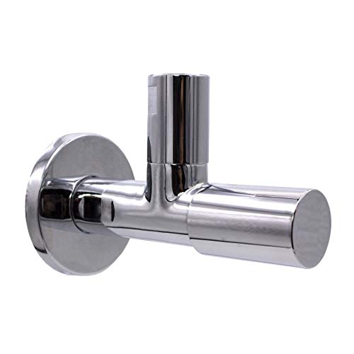 Vanne d'angle 1/2 robinet arret lavabo design chromé modele long auto-étanche VARIOSAN