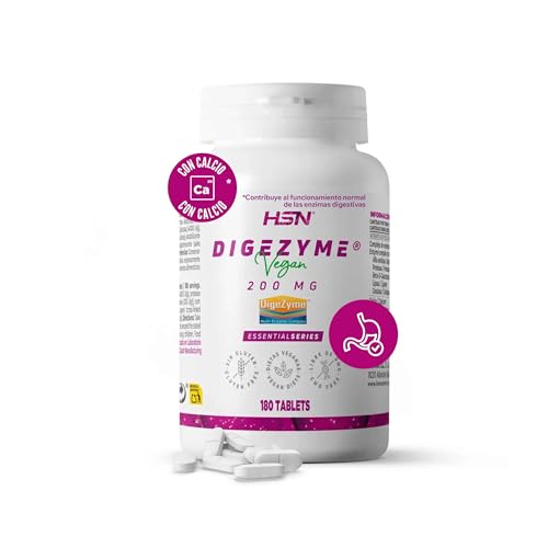 HSN Digezyme 200mg Enzimas Veganas | 240 Tabletas Sin Recubrimiento | Patente Digezyme® (Amilasa...