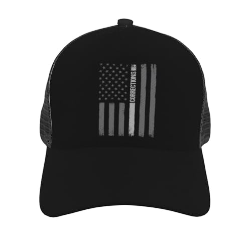 Correctional Officer Thin Silver Line Mesh Baseball Cap - Classic Adjustable Peaked Cap, Trucker Hat for Men and Women2